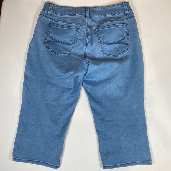 Lee Riders Indigo Capri Mid Rise Boot Cut Women's Jeans 14 Blue Cotton Blend - Picture 6 of 7